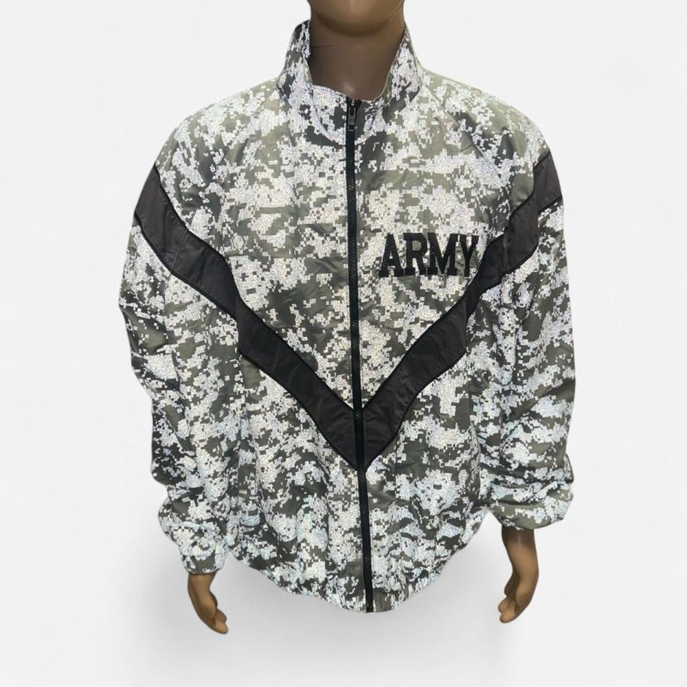 Vintage Us Army Reflective digital camo windbreaker jacket military large